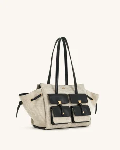 Linda Tote Bag - Black Canvas