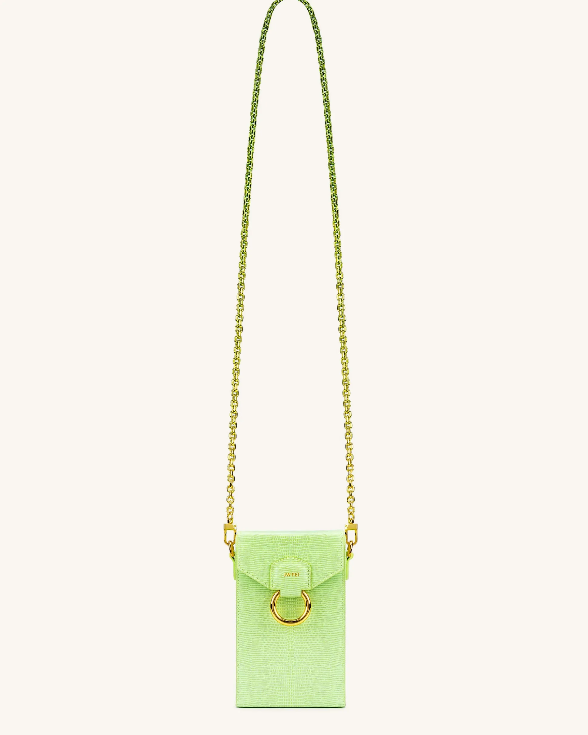 Lola Gradient Chain Phone Case - Lime Green Lizard