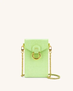 Lola Gradient Chain Phone Case - Lime Green Lizard