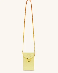 Lola Gradient Chain Phone Case - Light Yellow Croc