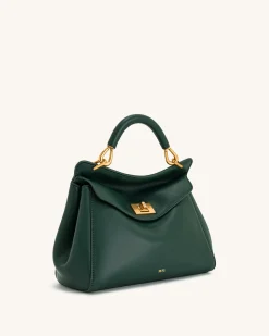 Lucia Classic Top Handbag - Dark Green