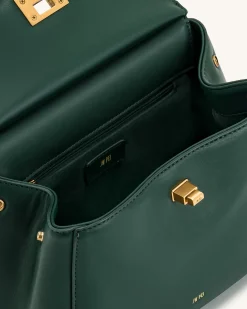 Lucia Classic Top Handbag - Dark Green