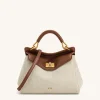 Lucia Classic Top Handbag - Brown Canvas