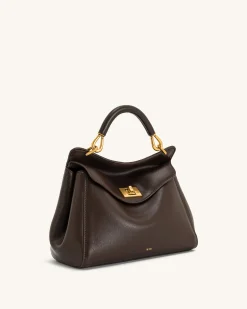 Lucia Classic Top Handbag - Dark Brown