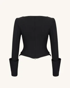 Lydia Corset-Inspired Blazer - Black