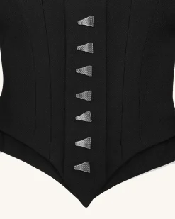 Lydia Corset-Inspired Blazer - Black