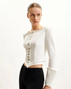 Lydia Corset-Inspired Blazer - White