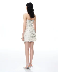 Lysandra 3D Floral Sequin Mini Dress - White