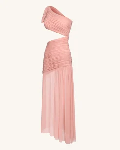 Mia Pleated Mesh Dress - Blush