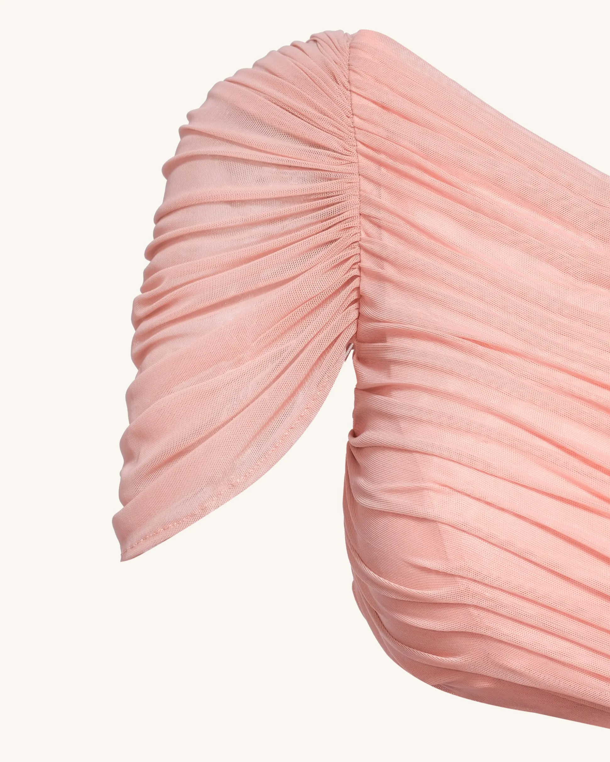 Mia Pleated Mesh Dress - Blush