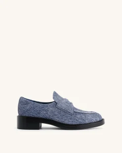 Micah Denim Embossed Chunky Loafer - Blue