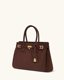 Miley Belt Embellished Tote Bag - Brown