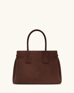 Miley Belt Embellished Tote Bag - Brown