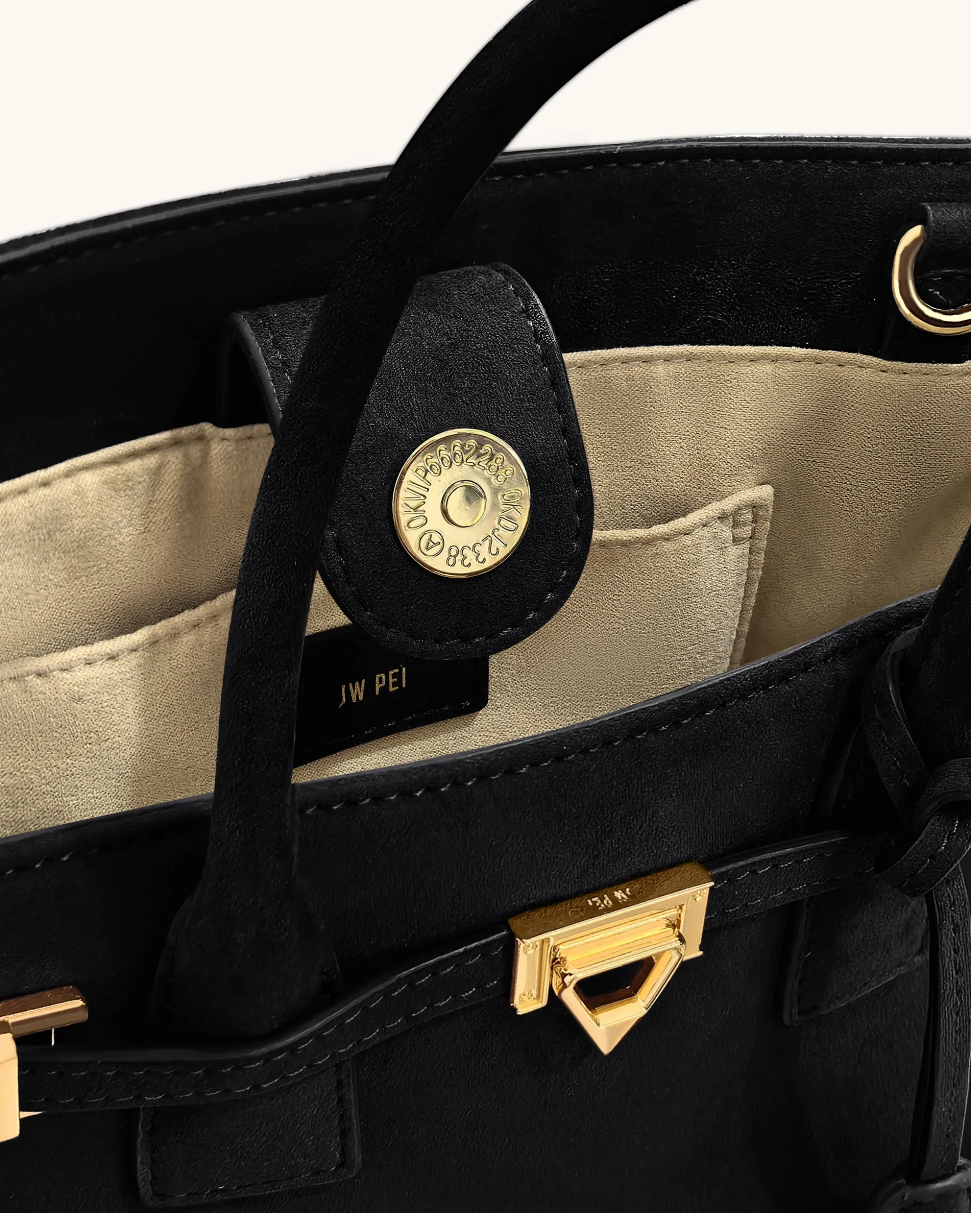 Miley Belt Embellished Tote Bag - Black