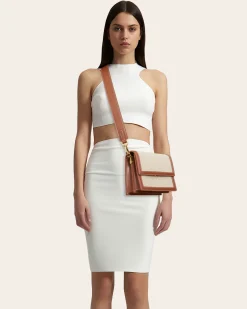 Mini Flap Crossbody - Beige Canvas