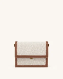 Mini Flap Crossbody - Beige Canvas
