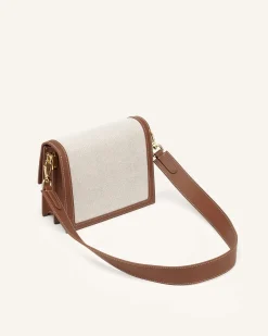 Mini Flap Crossbody - Beige Canvas