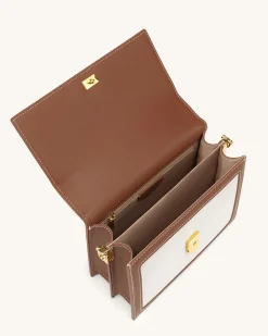 Mini Flap Crossbody - Beige Canvas