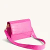 Mini Flap Crossbody - Hot Pink Croc