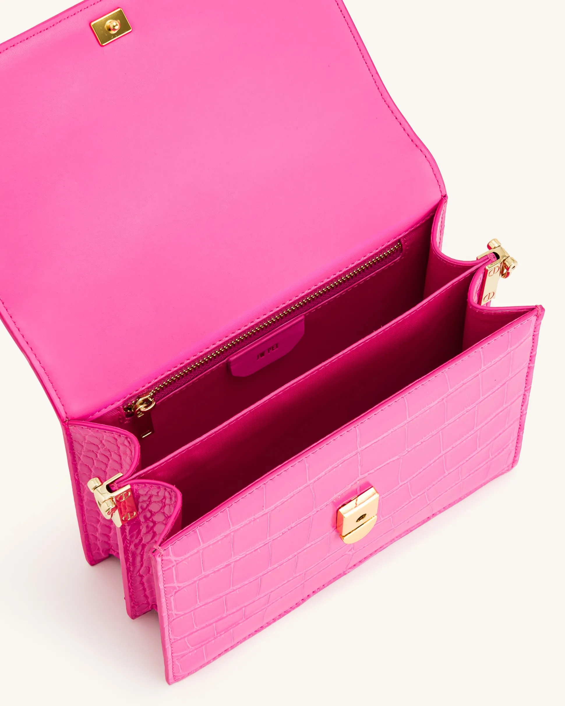 Mini Flap Crossbody - Hot Pink Croc