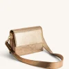 Mini Flap Metallic Crossbody - Ancient Gold Lizard