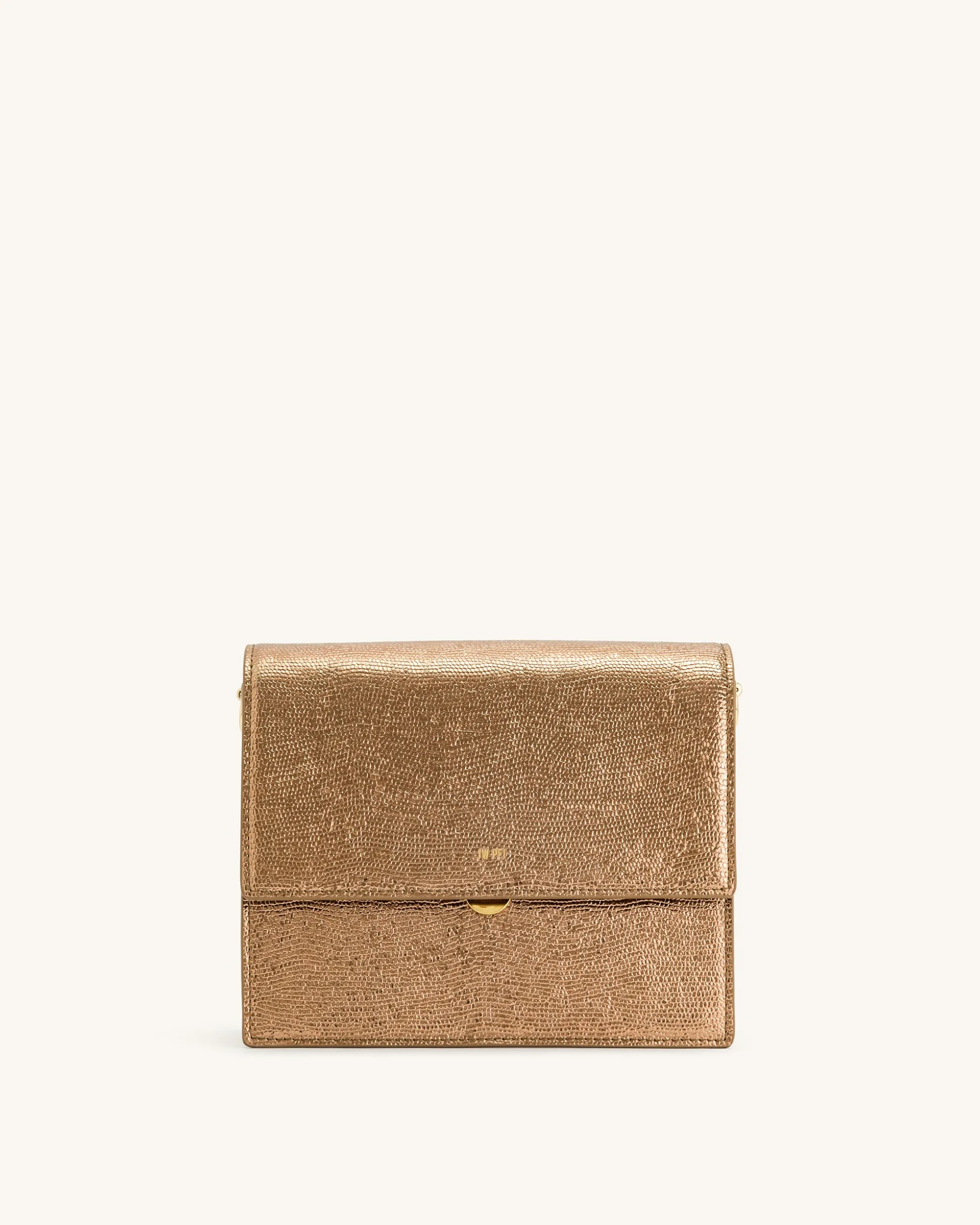 Mini Flap Metallic Crossbody - Ancient Gold Lizard