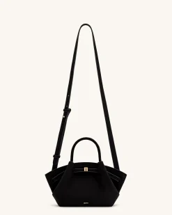 Mini Tote Bag Black Faux Suede Women bag - JW PEI Hana