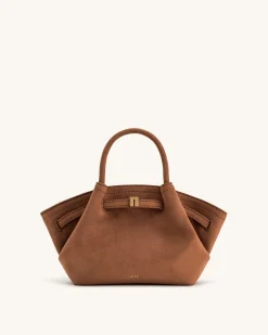 Mini Tote Bag Brown Faux Suede Women bag - JW PEI Hana