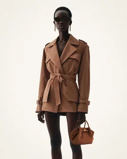 Mini Tote Bag Brown Faux Suede Women bag - JW PEI Hana
