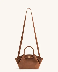 Mini Tote Bag Brown Faux Suede Women bag - JW PEI Hana