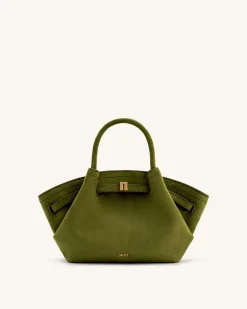 Mini Tote Bag Green Faux Suede Women bag - JW PEI Hana
