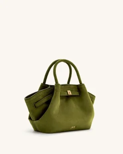 Mini Tote Bag Green Faux Suede Women bag - JW PEI Hana