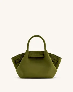 Mini Tote Bag Green Faux Suede Women bag - JW PEI Hana