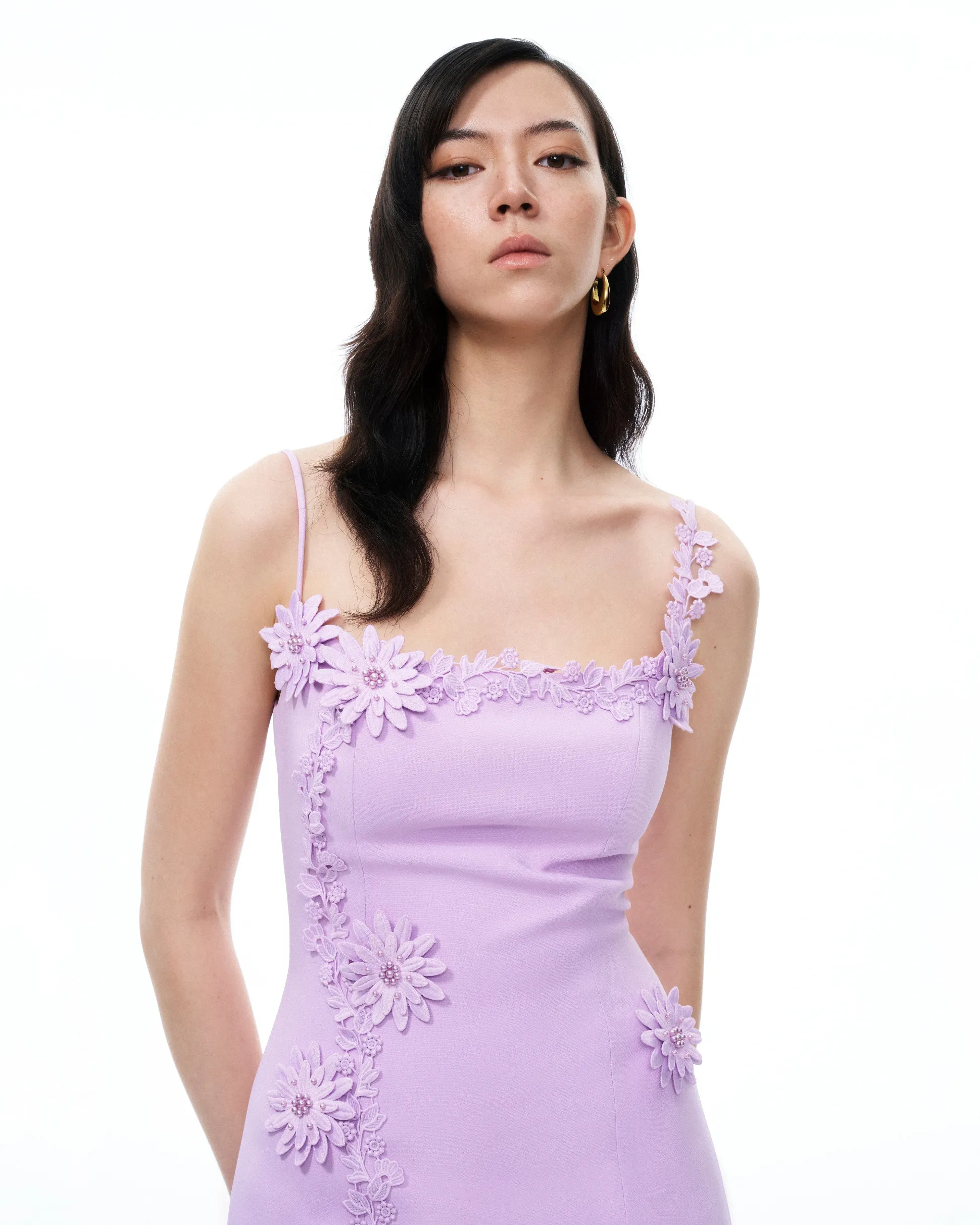 Mirabelle 3D Floral Mini Dress - Purple