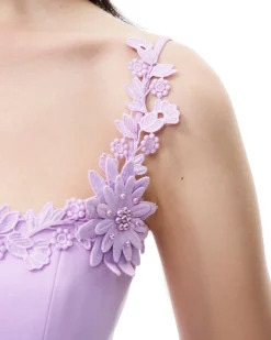 Mirabelle 3D Floral Mini Dress - Purple