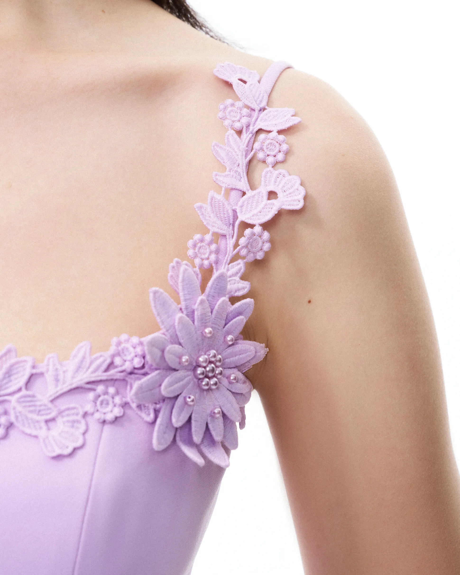 Mirabelle 3D Floral Mini Dress - Purple