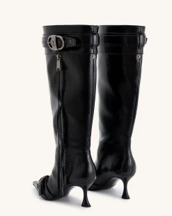 Nico Faux Fur Studded Boot - Black