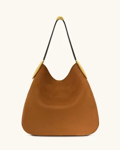 Nina Metal Charm Hobo Bag - Brown