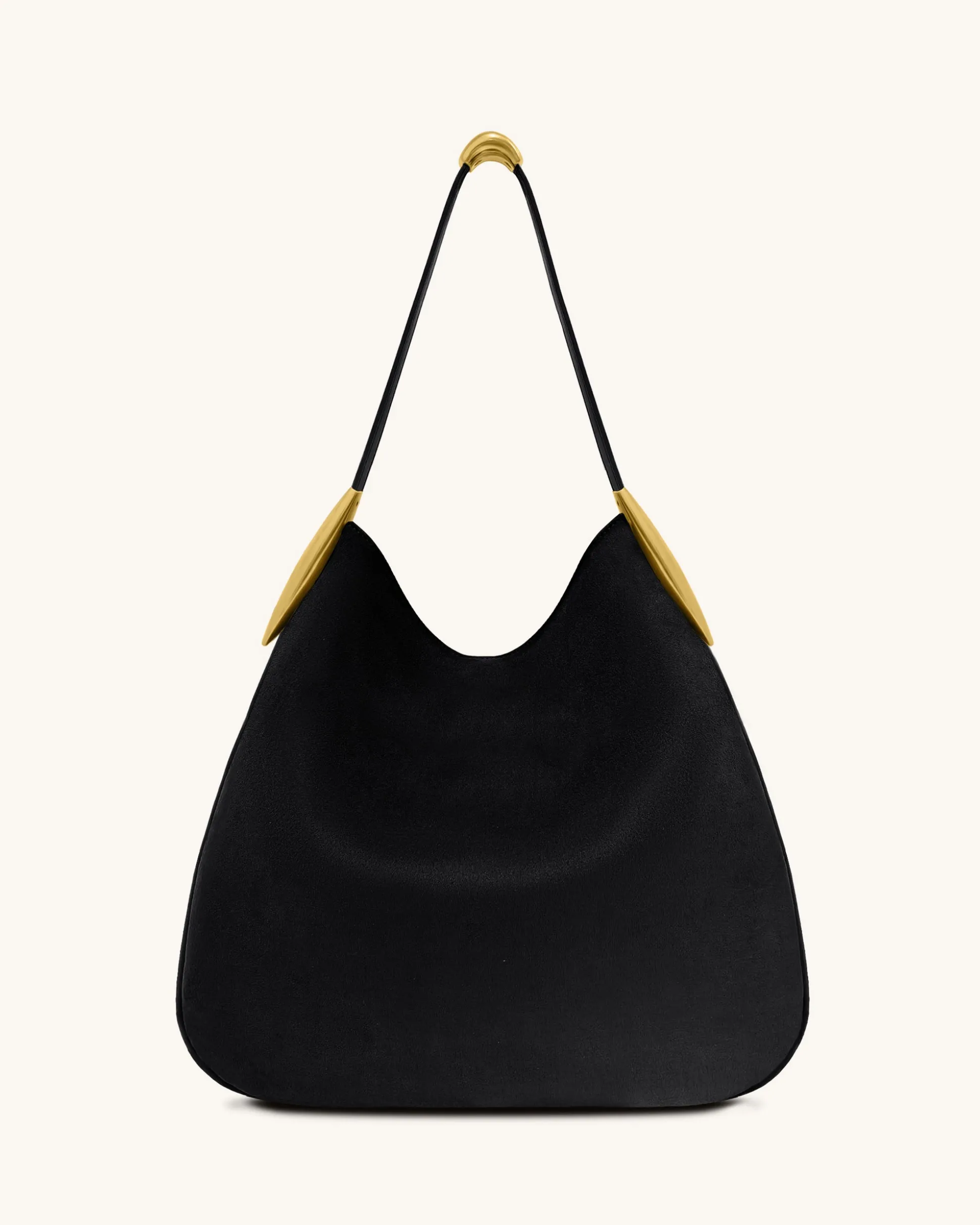 Nina Metal Charm Hobo Bag - Black