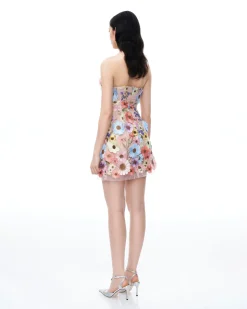 Odalys Floral Embroidered Mini Dress - Pastel Multi