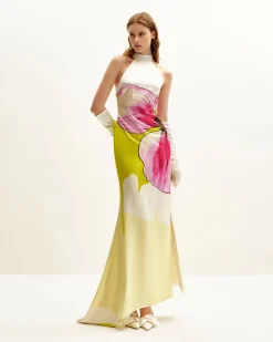 Olivia Floral Halter Gown - Multicolor