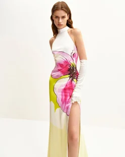 Olivia Floral Halter Gown - Multicolor