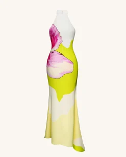 Olivia Floral Halter Gown - Multicolor