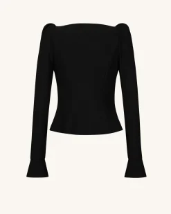 Olivia Puff Shoulder Blazer - Black