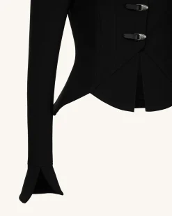 Olivia Puff Shoulder Blazer - Black
