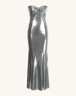 Olivia Silver Maxi Tube Dress - Silver
