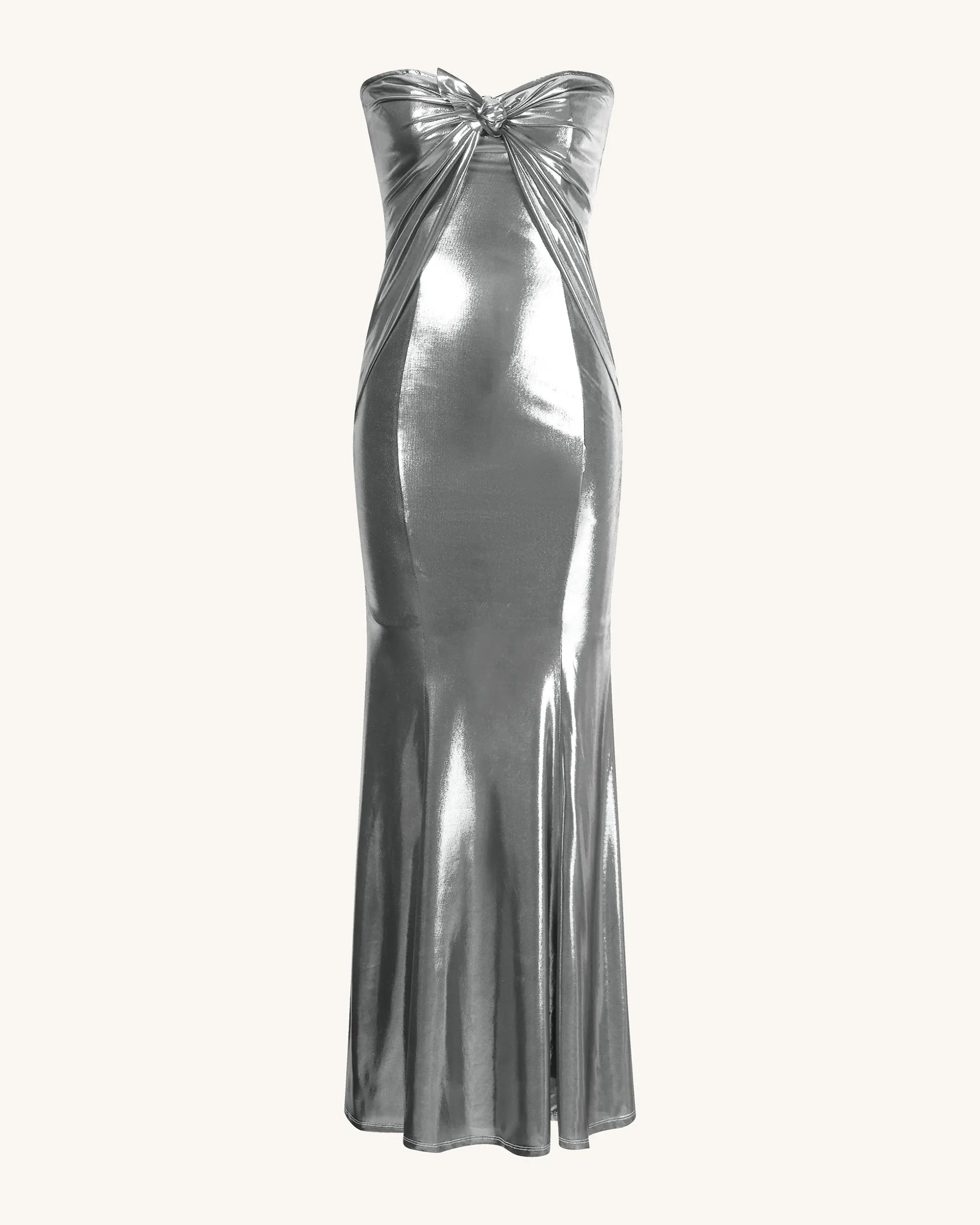 Olivia Silver Maxi Tube Dress - Silver