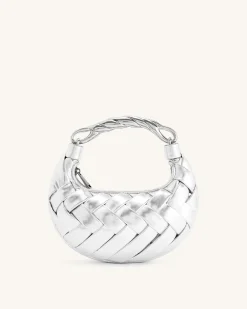 Orla Weave Handbag - Silver
