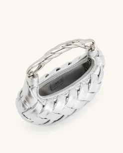Orla Weave Handbag - Silver