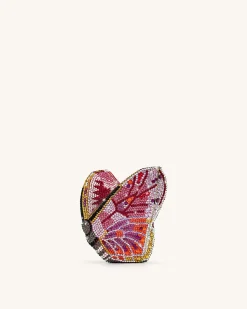 Paisley Crystal Butterfly Clutch - Multicolor